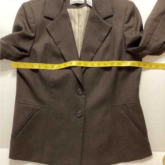 Alfred Dunner 100%Wool Brown Blazer - Picture 5 of 8